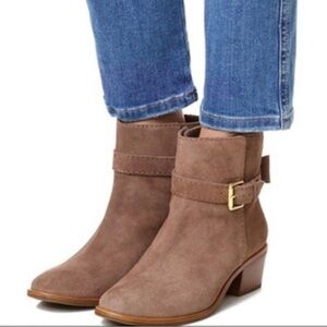 Kate Spade New York Taley Ankle Boot Tan Suede Sz 6 1/2